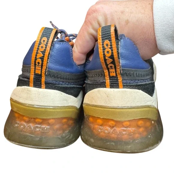 Coach Shoes Mens Size 11 Blue Suede Mesh Comfort‎ Lace Up Sneakers G4939 - Picture 8 of 11